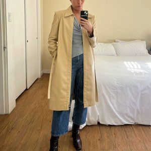 Orseund Iris Vegan Leather Trench Coat in Oatmeal